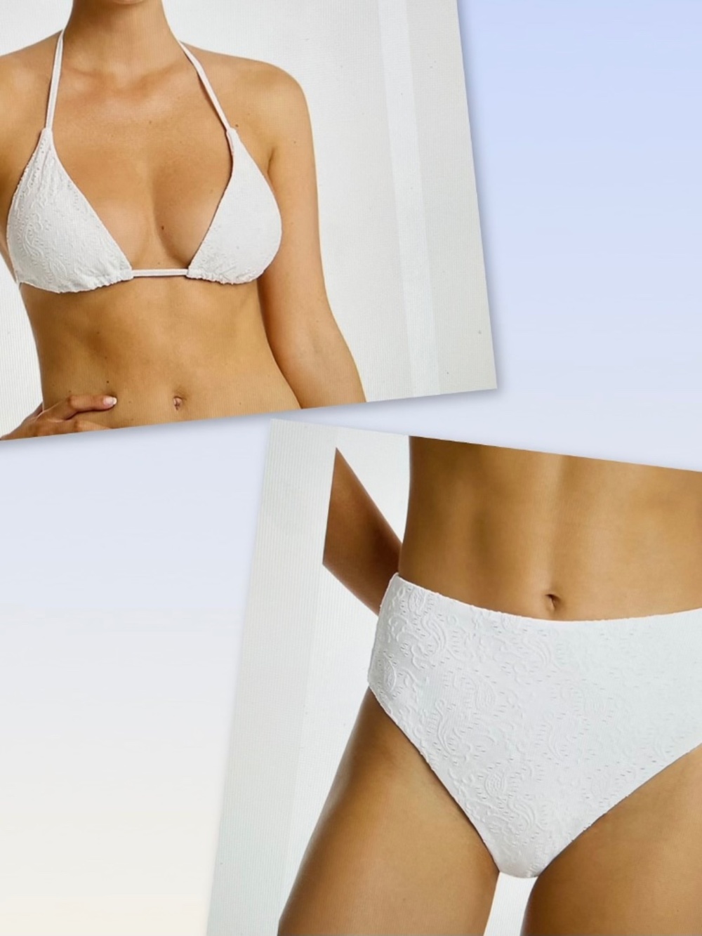 Sea Level Australia Interlace Retro Swimsuit BIKINI SET White Size US 10 NWT